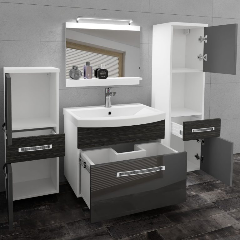 Mobili da bagno Belini Premium Glamour 90 GLA PM 5/0/W/SHK/0/MB/PP