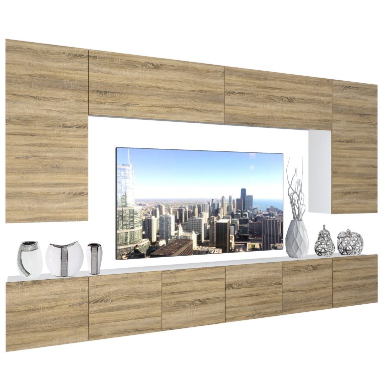 Parete attrezzata Belini Premium Versione completa Rovere Sonoma + Illuminazione LED Nexum 34 Produttore NEX 2/0/W/DS/0/0/PP