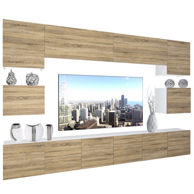 Parete attrezzata Belini Premium Versione completa Rovere Sonoma + Illuminazione LED Nexum 50 Produttore NEX 3/0/W/DS/0/0/PP
