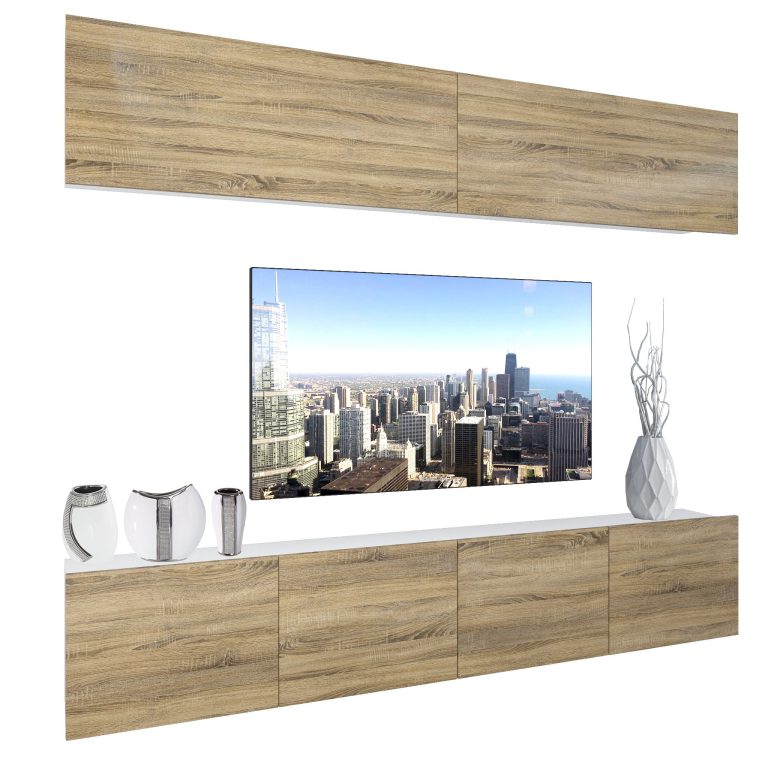 Parete attrezzata Belini Premium Versione completa Rovere Sonoma + Illuminazione LED Nexum 97 Produttore NEX 6/0/W/DS/0/0/PP