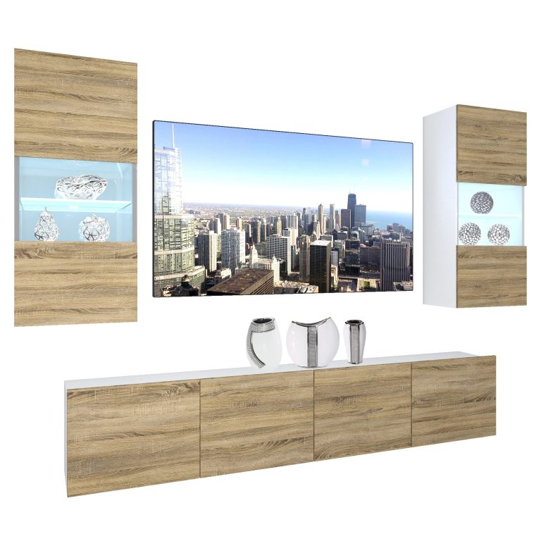 Parete attrezzata Belini Premium Versione completa Rovere Sonoma + Illuminazione LED Nexum 112 Produttore NEX 7/0/W/DS/0/0/PP