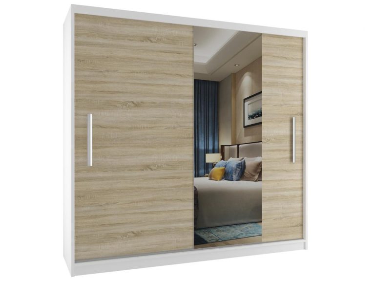 Armadio scorrevole 200 cm con specchio rovere rovere wotan rovere sonoma Produttore MSE SZP1/2/W/1DS1L/AL