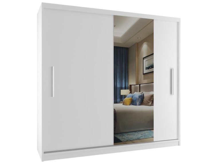 Armadio scorrevole 200 cm con specchio bianco opaco Produttore MSE SZP1/2/W/1W1L/AL