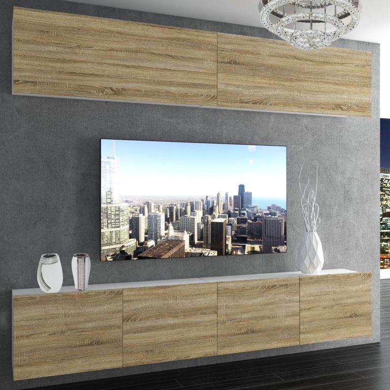 Parete attrezzata Belini Premium Versione completa Rovere Sonoma + Illuminazione LED Nexum 97 Produttore NEX 6/0/W/DS/0/0/PP