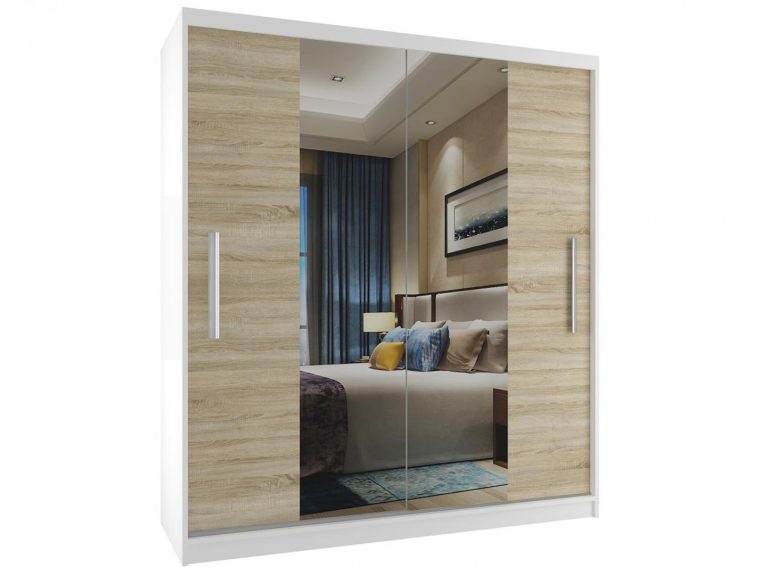 Armadio scorrevole 133 cm con specchio rovere rovere wotan rovere sonoma Produttore ME SZP2/2/W/DS/0/AL