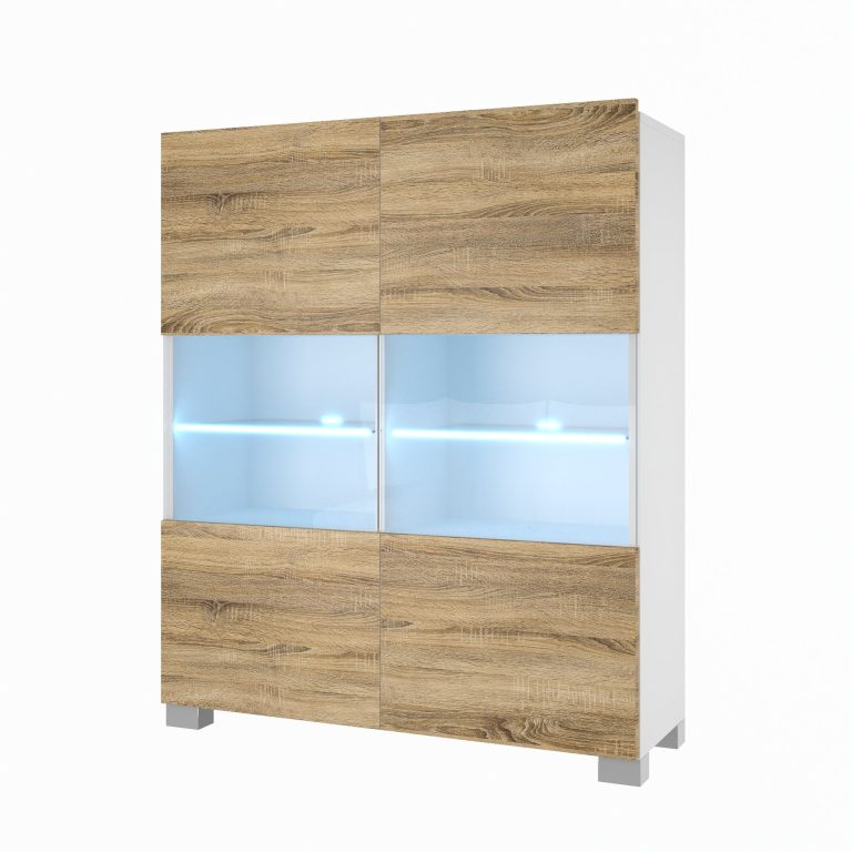 Comò Belini Premium Versione Completa Rovere Sonoma + Illuminazione a LED Produttore 11 NEX KOM1/1/W/DS/0/0






