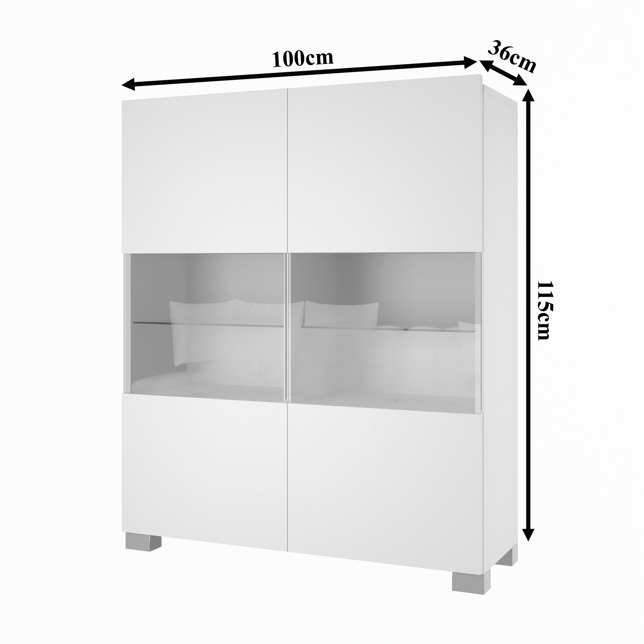 Comò Belini Premium Versione Completa Rovere Wotan / Nero Lucido + Illuminazione a LED Produttore 8 NEX KOM1/1/W/DWB/0/0






