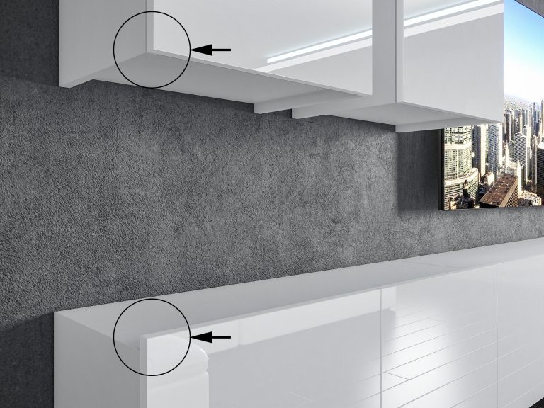 Comò Belini Premium Versione Completa Nero Lucido / Rovere Wotan + Illuminazione a LED Produttore 9 NEX KOM1/1/W/BDW/0/0






