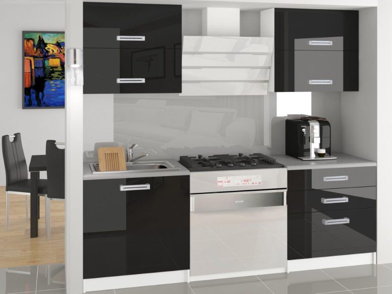 Mobili da cucina 120 cm nero lucido senza piano di lavoro Produttore INF ELEGANTA2/2/WT/B/BB/B1
