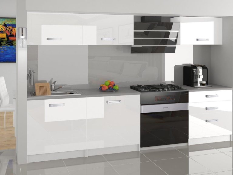 Mobili da cucina 180 cm bianco lucido senza piano di lavoro Produttore INF LAURENTINO2/2/WT/W/BB/B1