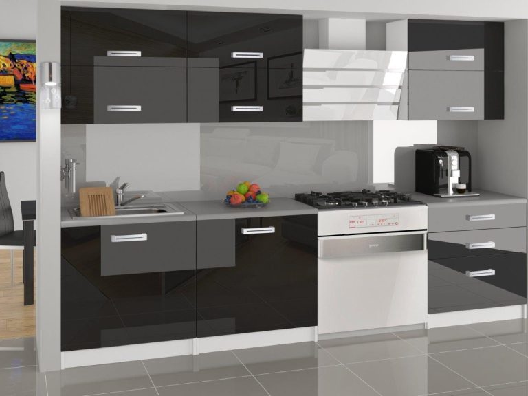 Mobili da cucina 180 cm nero lucido senza piano di lavoro Produttore INF PRIMERA2/2/WT/B/BB/B1