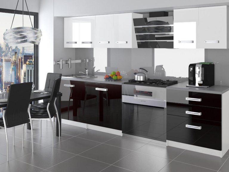 Mobili da cucina 180 cm bianco lucido nero lucido senza piano di lavoro Produttore INF SONIK2/2/WT/WB/BB/B1