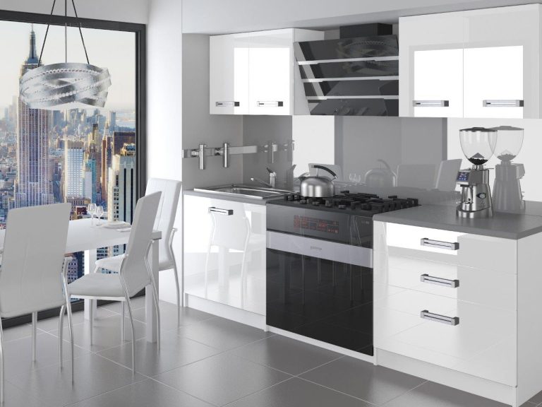 Mobili da cucina 120 cm bianchi lucidi senza piano di lavoro Produttore INF TIESTO/2/WT/W/BB/D