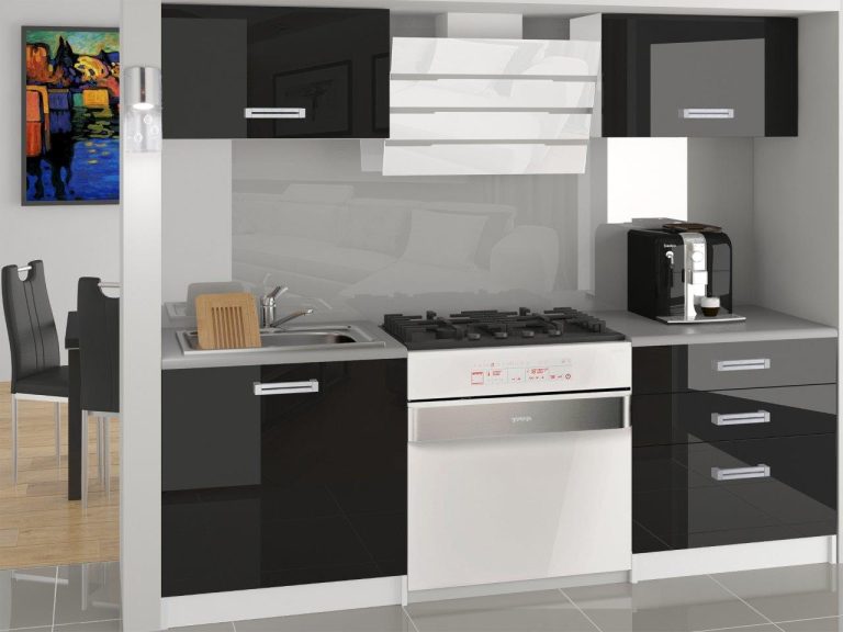 Mobili da cucina 120 cm neri lucidi senza piano di lavoro Produttore INF VULCANO/3/WT/B/BB/D