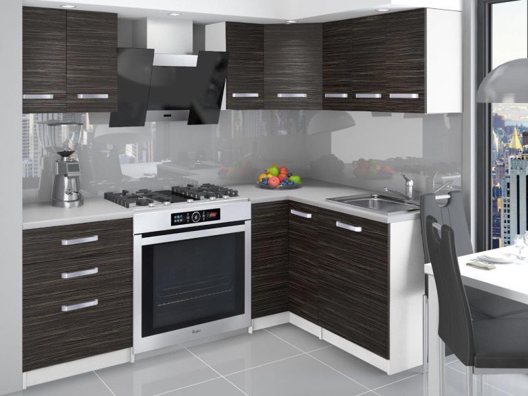 Mobili da cucina 300 cm nero ebano scuro con piano di lavoro Produttore TOR ARMIN/2/WT/HK/0/U