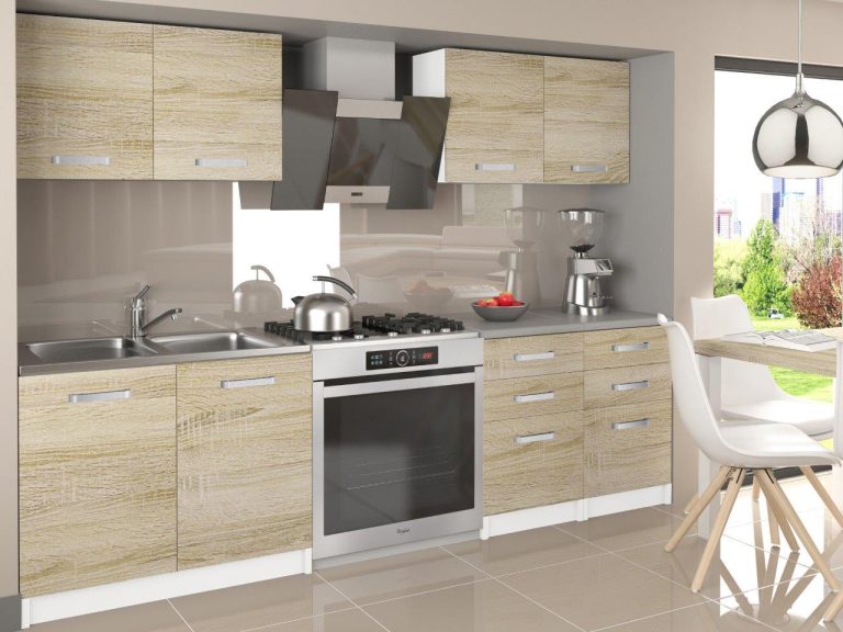 Mobili da cucina 160 cm in rovere Wotan rovere Sonoma con piano di lavoro Produttore TOR KOMPAKTO2/3/WT/DS/0/B1