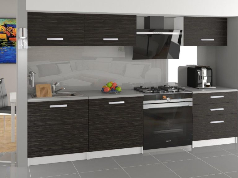 Mobili da cucina 180 cm nero ebano scuro con piano di lavoro Produttore TOR LAURENTINO2/3/WT/HK/0/B1