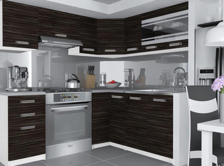 Mobili da cucina 360 cm nero ebano scuro senza piano di lavoro Produttore TOR LIDIA2/3/WT/HK/BB/B1