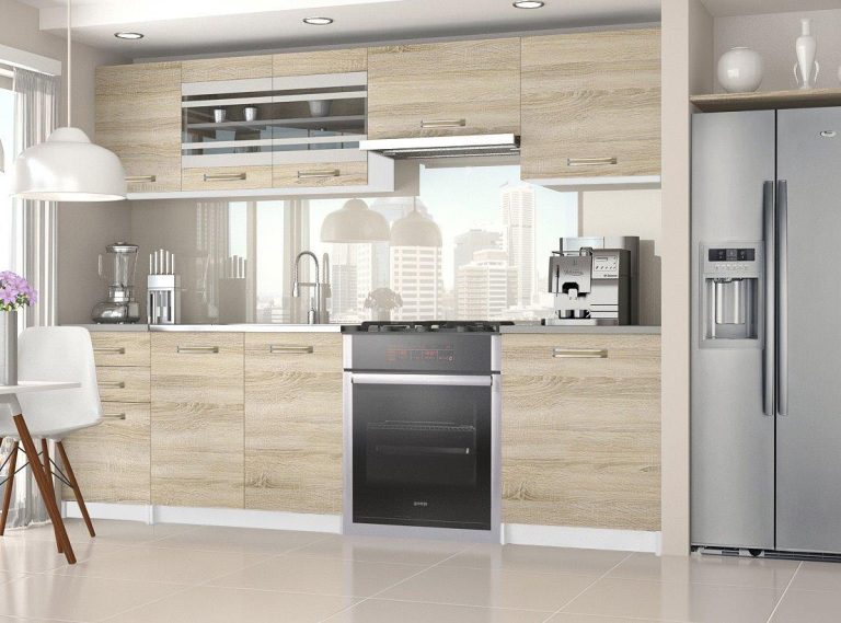 Mobili da cucina 240 cm in rovere Wotan rovere Sonoma con piano di lavoro Produttore TOR MARIKA/5/WT/DS/0/F