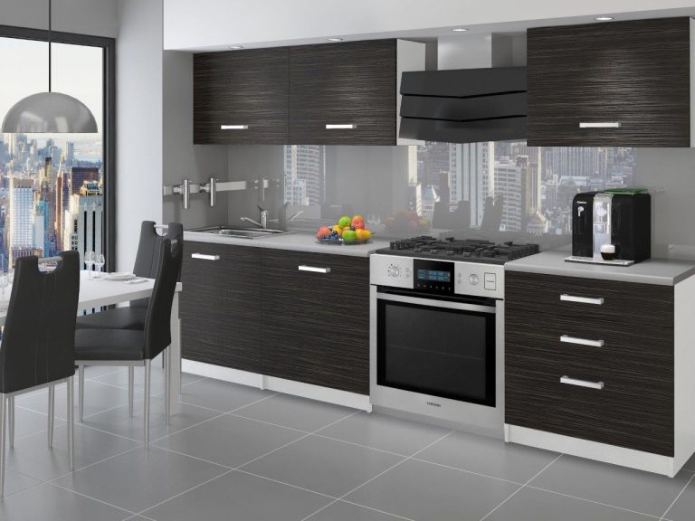 Mobili da cucina 180 cm nero ebano scuro con piano di lavoro Produttore TOR NEPTUN/2/WT/HK/0/P