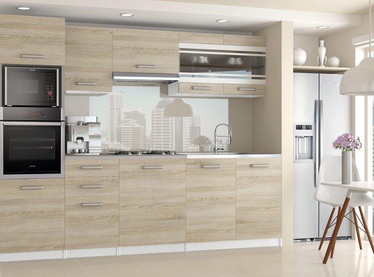 Mobili da cucina 240 cm in rovere Wotan rovere Sonoma con piano di lavoro Produttore TOR PAULA/5/WT/DS/0/F