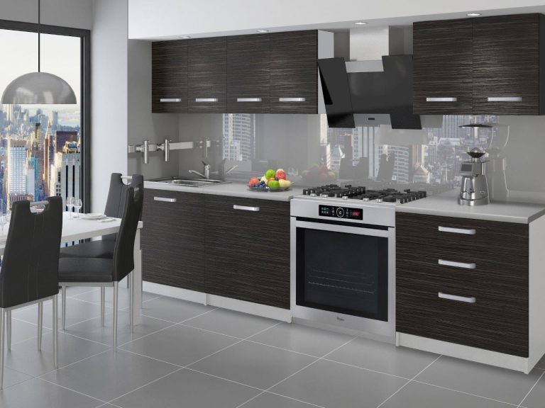 Mobili da cucina 180 cm nero ebano scuro con piano di lavoro Produttore TOR SONIK/2/WT/HK/0/U