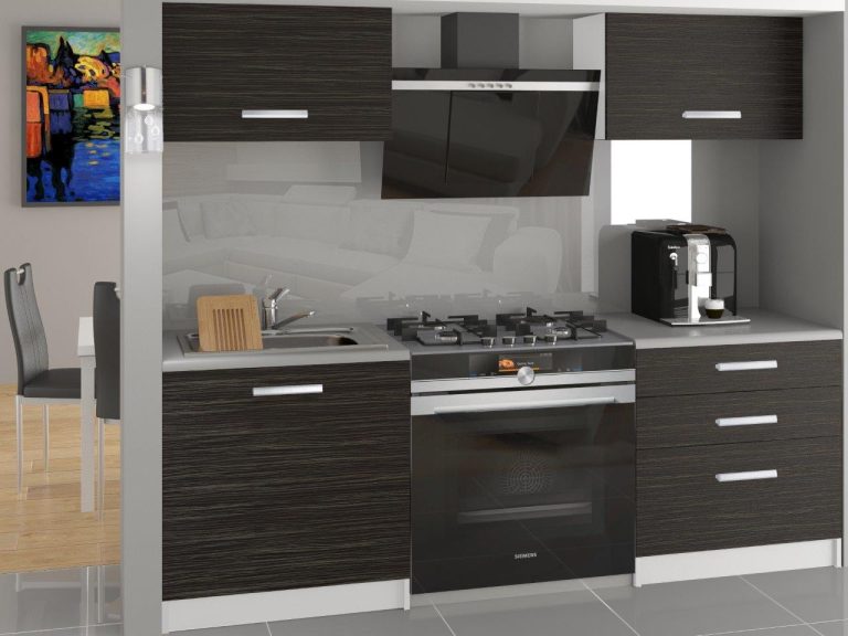 Mobili da cucina 120 cm nero ebano scuro con piano di lavoro Produttore TOR VULCANO2/3/WT/HK/0/B1