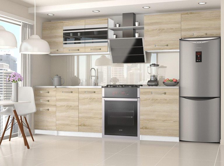 Mobili da cucina 300 cm in rovere Wotan rovere Sonoma con piano di lavoro Produttore TOR ELLA/5/WT/DS/0/F