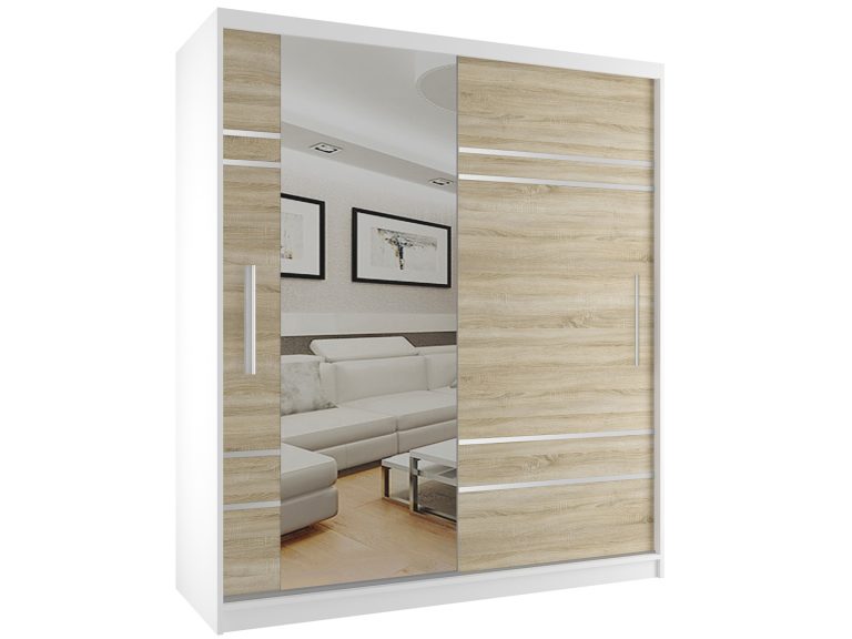 Armadio scorrevole 158 cm con specchio rovere rovere wotan rovere sonoma Produttore MP SZP3/2/W/DS/0/AL