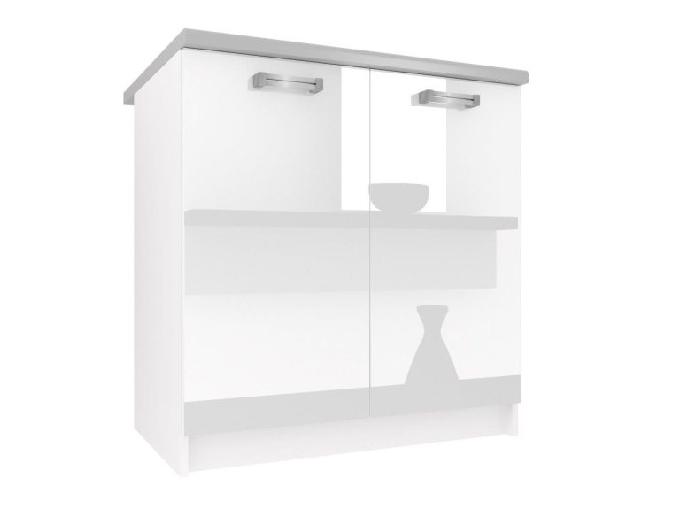 Mobile da cucina Belini inferiore 80 cm bianco lucido senza piano di lavoro Produttore INF SD80/0/WT/W/BB/D