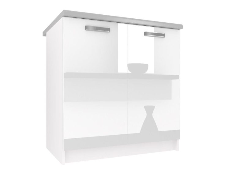Mobile da cucina Belini inferiore 80 cm bianco lucido con piano di lavoro Produttore INF SD80/0/WT/W/0/F