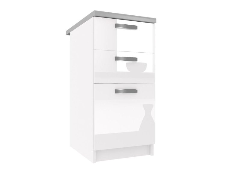 Mobile da cucina Belini inferiore con cassetti 40 cm bianco lucido con piano di lavoro Produttore INF SDSZ40/0/WT/W/0/F
