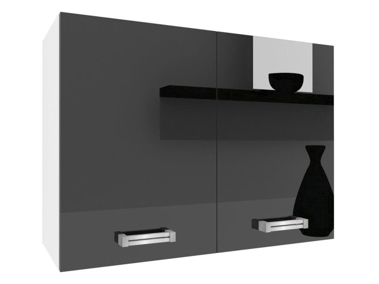 Mobile da cucina Belini superiore 80 cm nero lucido Produttore INF SG80/1/WT/B/0/D