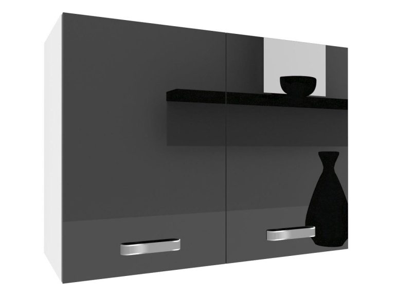 Mobile da cucina Belini superiore 80 cm nero lucido Produttore INF SG80/1/WT/B/0/D