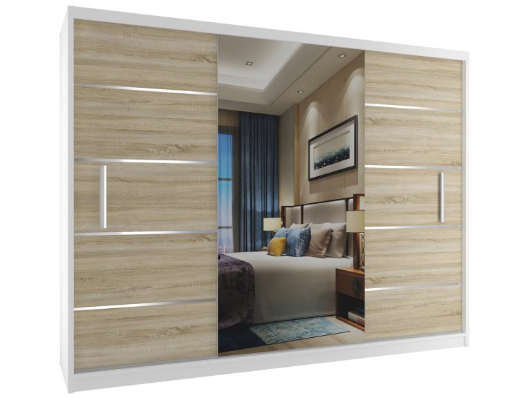 Armadio scorrevole 232 cm con specchio rovere rovere wotan rovere sonoma Produttore MBP SZP4/2/1W/2DS1L/0/AL