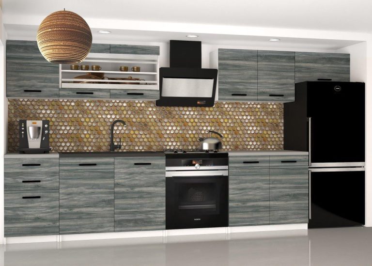 Mobili da cucina 240 cm grigio antracite grafite senza piano di lavoro Produttore TOR ELLA2/3/WT/GW1/BB/B1