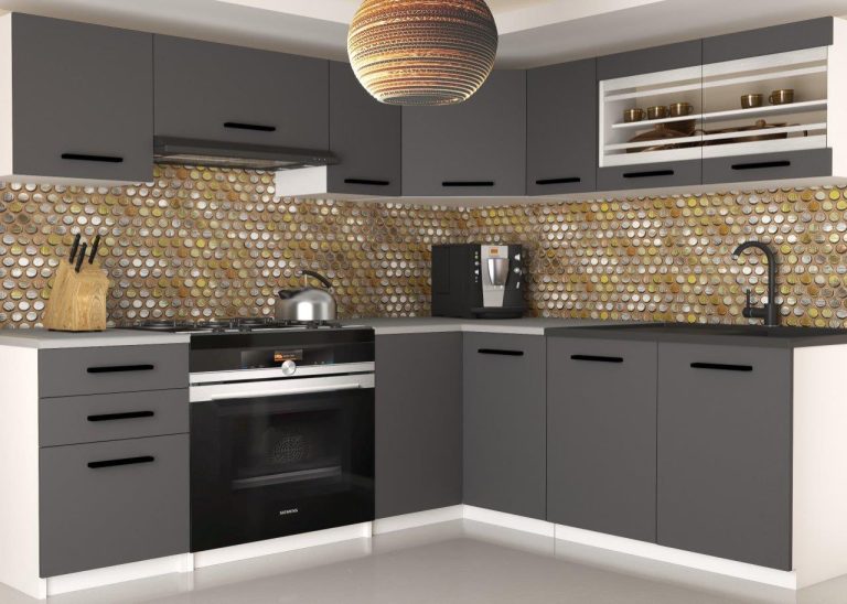 Mobili da cucina 360 cm grigio antracite grafite senza piano di lavoro Produttore TOR LIDIA2/3/WT/SR/BB/B1