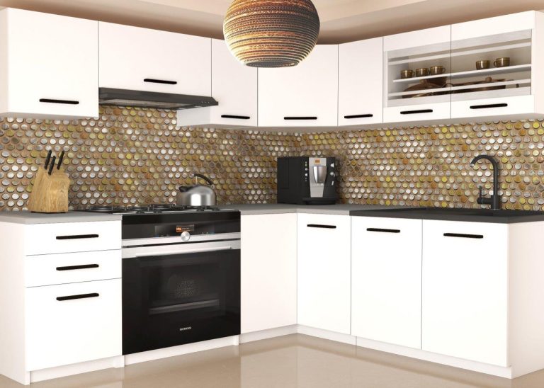 Mobili da cucina 360 cm bianchi opachi senza piano di lavoro Produttore TOR LIDIA2/4/WT/WT/BB/B1