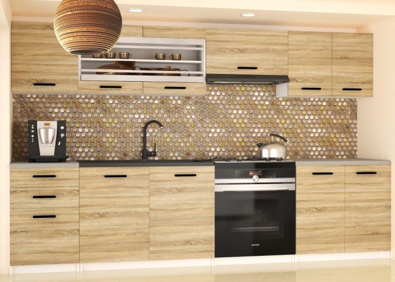 Mobili da cucina 240 cm in rovere Wotan rovere Sonoma con piano di lavoro Produttore TOR MARIKA2/5/WT/DS/0/B1