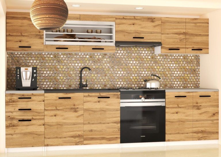 Mobili da cucina 240 cm in rovere Wotan rovere Sonoma con piano di lavoro Produttore TOR MARIKA2/5/WT/DW/0/B1