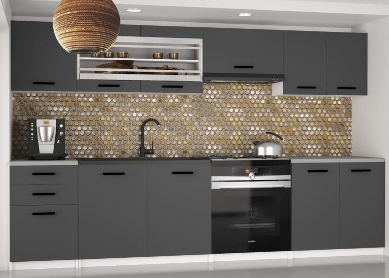 Mobili da cucina 240 cm grigio antracite grafite con piano di lavoro Produttore TOR MARIKA2/5/WT/SR/0/B1