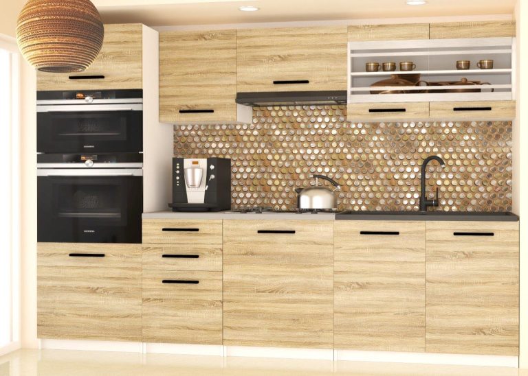 Mobili da cucina 240 cm in rovere Wotan rovere Sonoma senza piano di lavoro Produttore TOR PAULA2/4/WT/DS/BB/B1