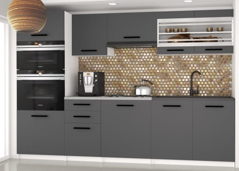 Mobili da cucina 240 cm grigio antracite grafite senza piano di lavoro Produttore TOR PAULA2/4/WT/SR/BB/B1