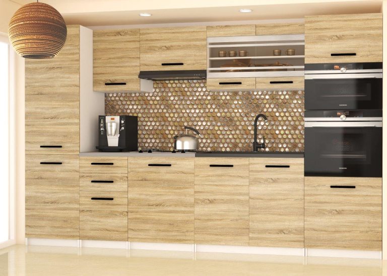 Mobili da cucina 300 cm in rovere Wotan rovere Sonoma senza piano di lavoro Produttore TOR SYNTKA2/7/WT/DS/BB/B1