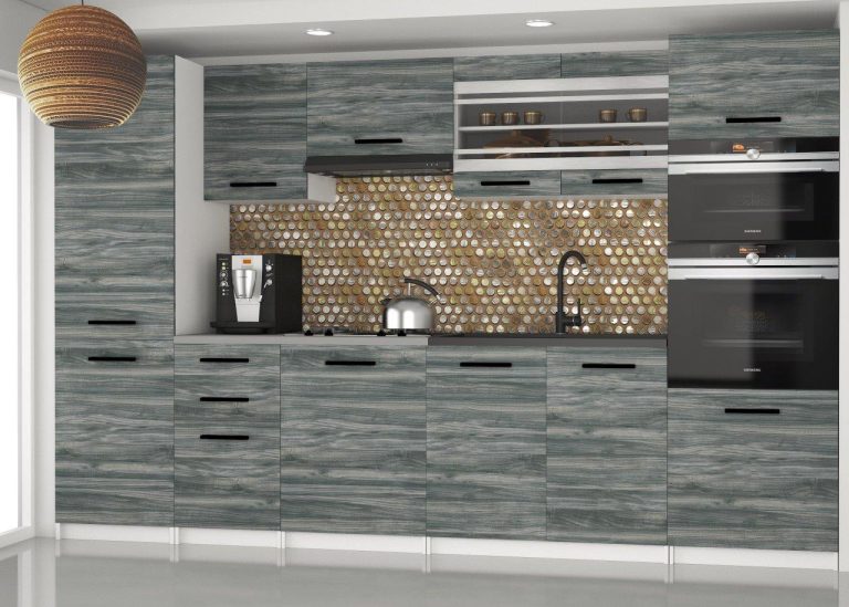 Mobili da cucina 300 cm grigio antracite grafite con piano di lavoro Produttore TOR SYNTKA2/7/WT/GW1/0/B1