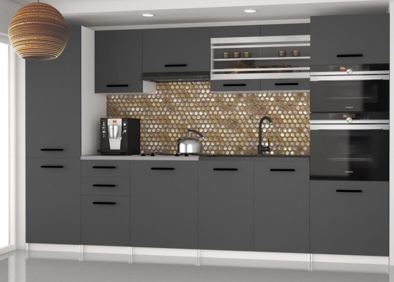 Mobili da cucina 300 cm grigio antracite grafite senza piano di lavoro Produttore TOR SYNTKA2/7/WT/SR/BB/B1
