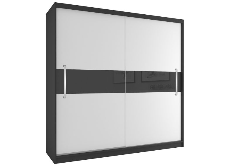 Armadio scorrevole 200 cm bianco opaco Produttore SI SZP1/2/B/W/B/UU