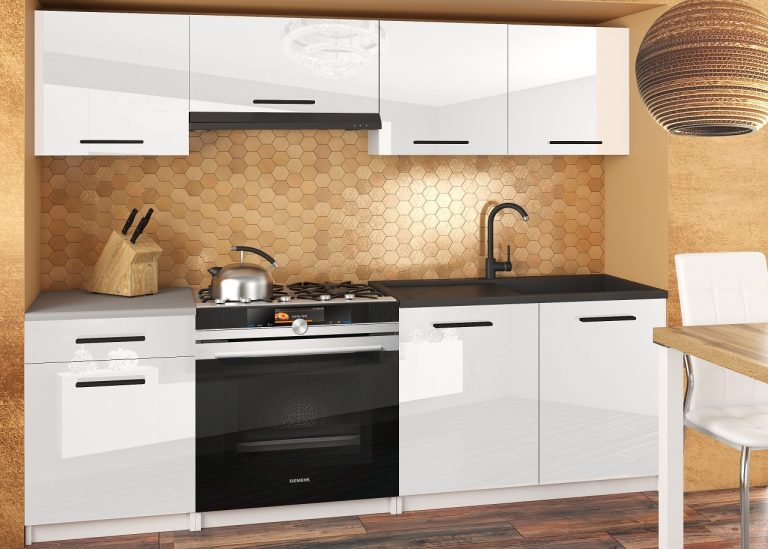 Mobili da cucina 180 cm bianchi lucidi senza piano di lavoro Produttore INF SUPERUNIQA2/4/WT/W/BB/B1