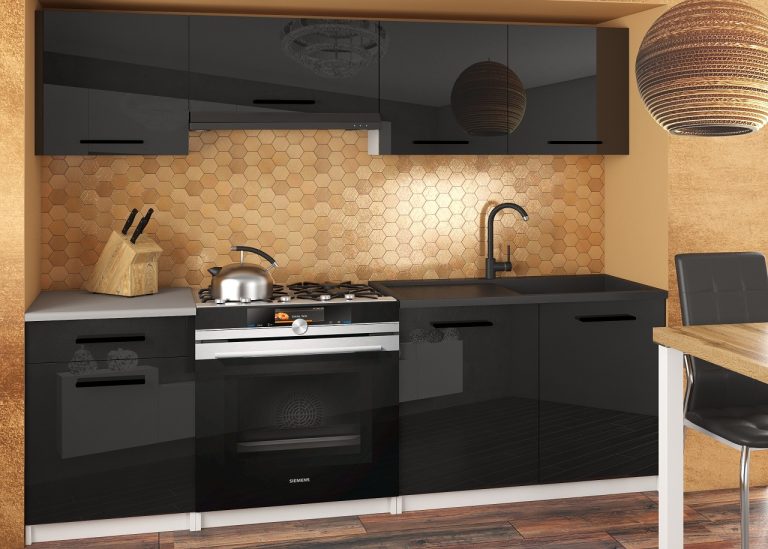 Mobili da cucina 180 cm nero lucido senza piano di lavoro Produttore INF SUPERUNIQA2/4/WT/B/BB/B1