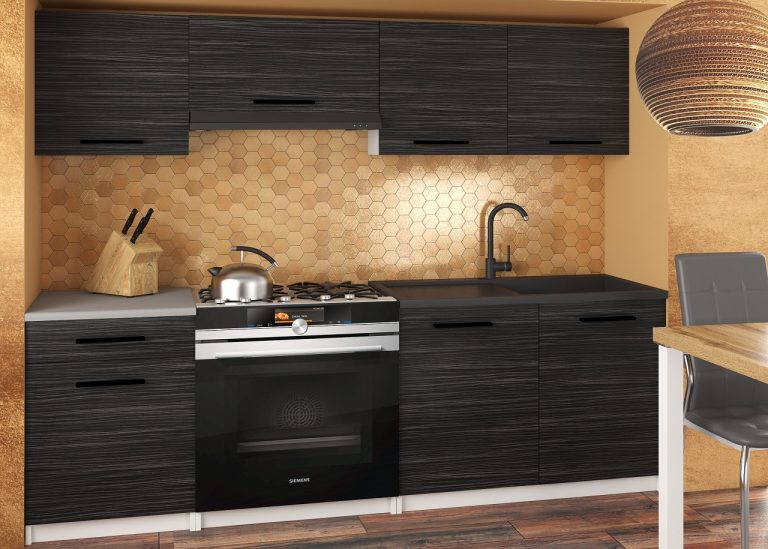 Mobili da cucina 180 cm nero ebano scuro con piano di lavoro Produttore TOR SUPERUNIQA2/4/WT/HK/0/B1